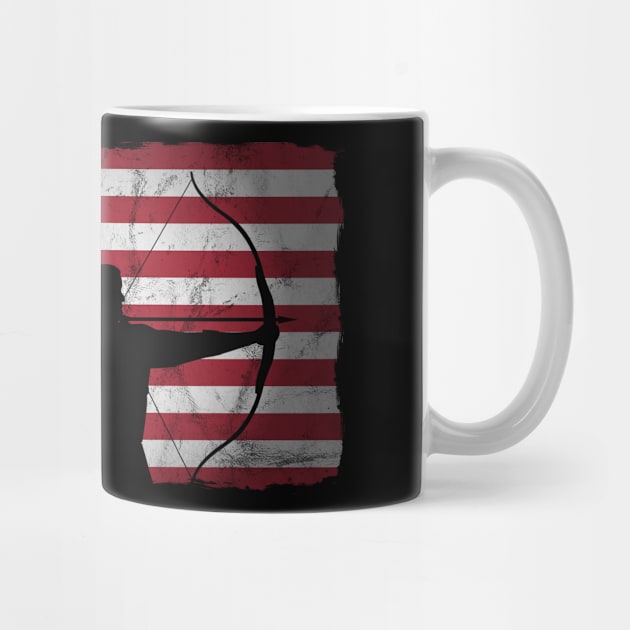 Archery US Flag Proud American Archer Bow Gift by JeZeDe